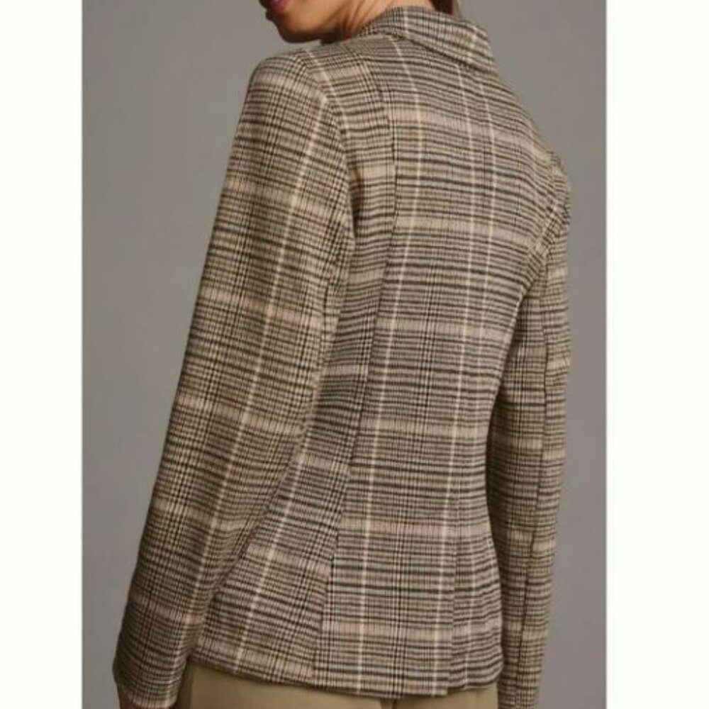 Anthropologie | Maeve Collegiate Plaid Knit Blazer | - Picture 4 of 10